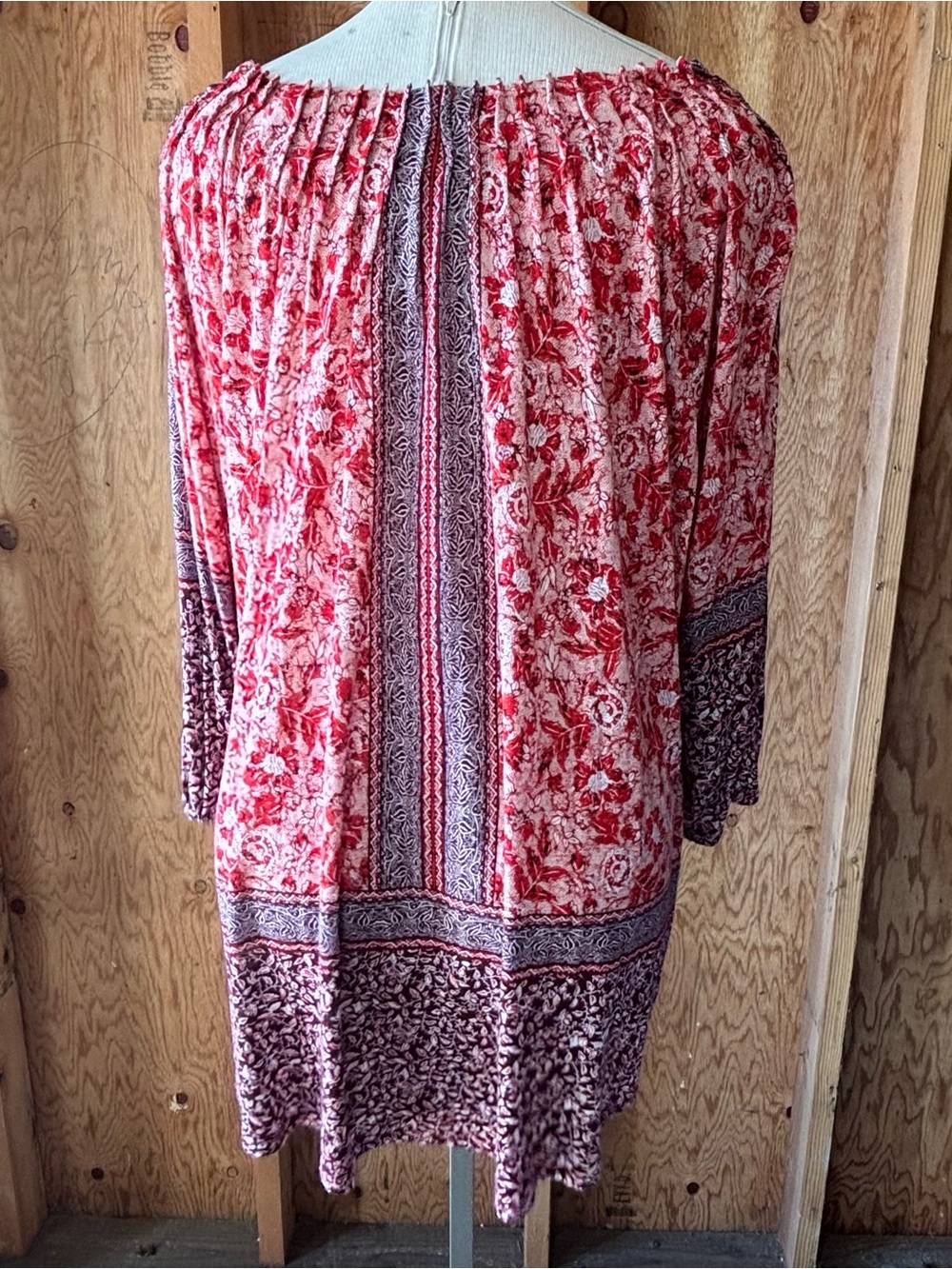 Lucky Brand Boho Floral Peasant Top 100% Viscose Size 2X - Picture 5 of 8